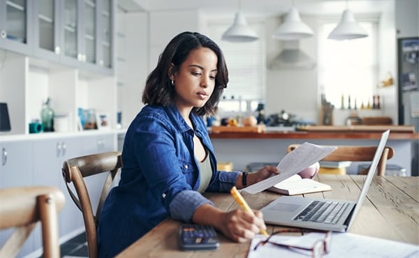 woman working from home