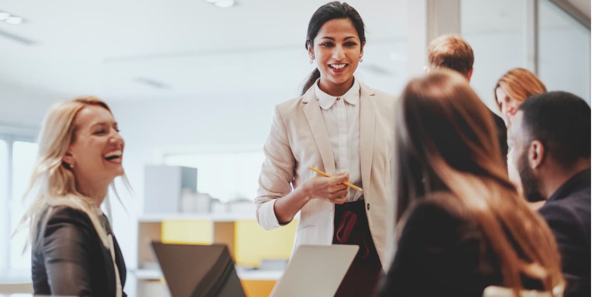 business people chatting in the office