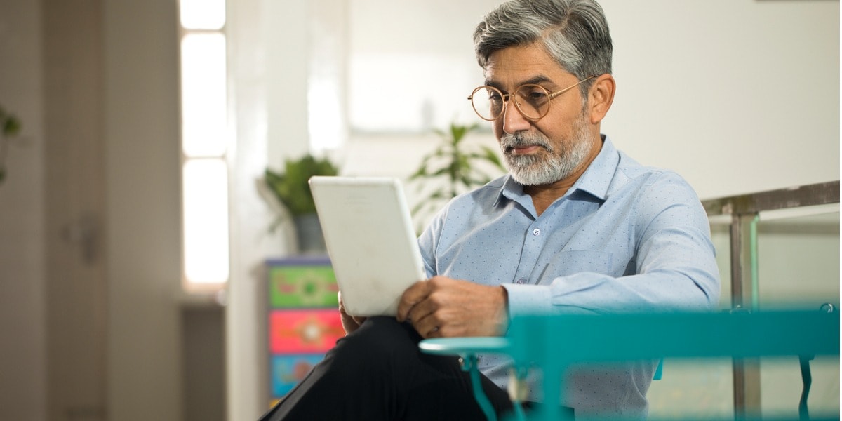 man working on a laptop