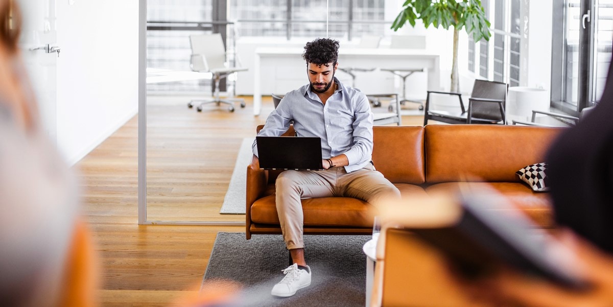 man working in office