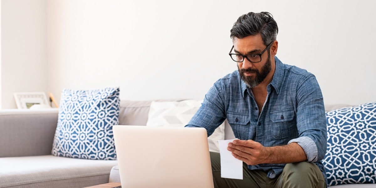 man using laptop