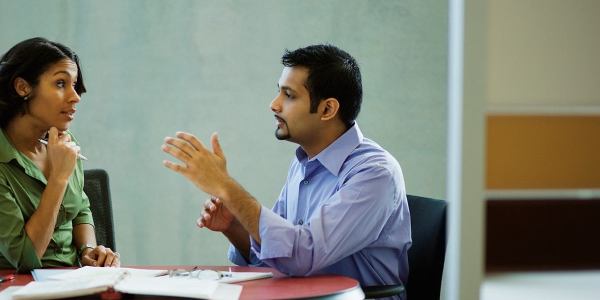 two people in meeting