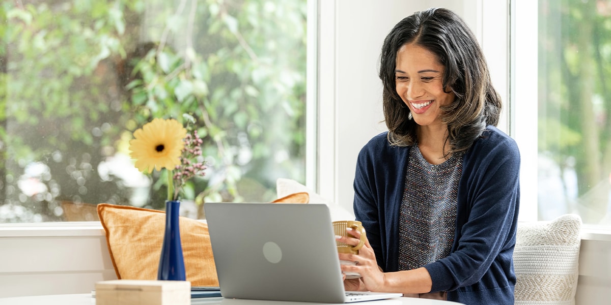 woman working on laptop