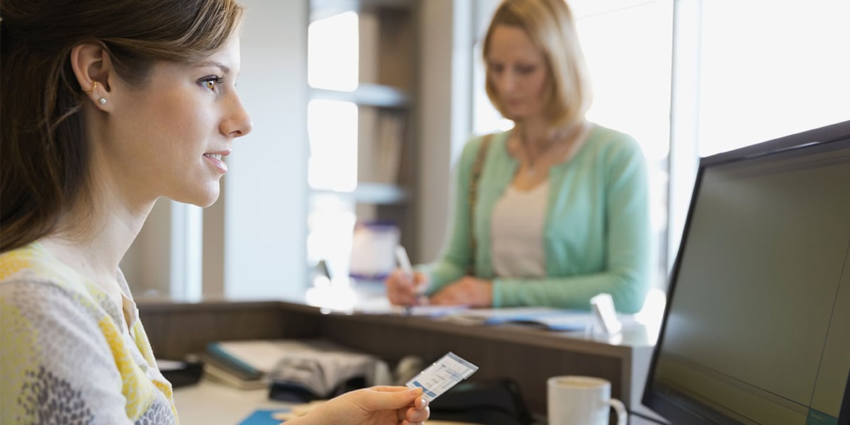 Woman looking at monitor