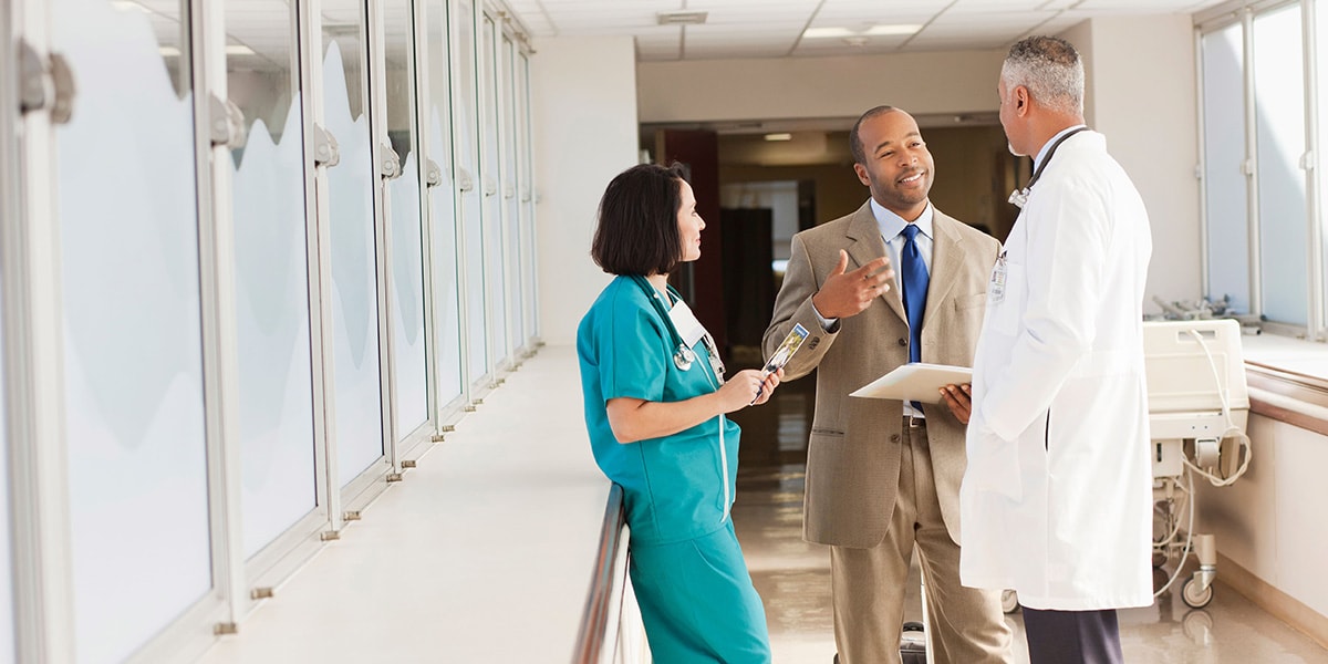 healthcare professionals in a discussion