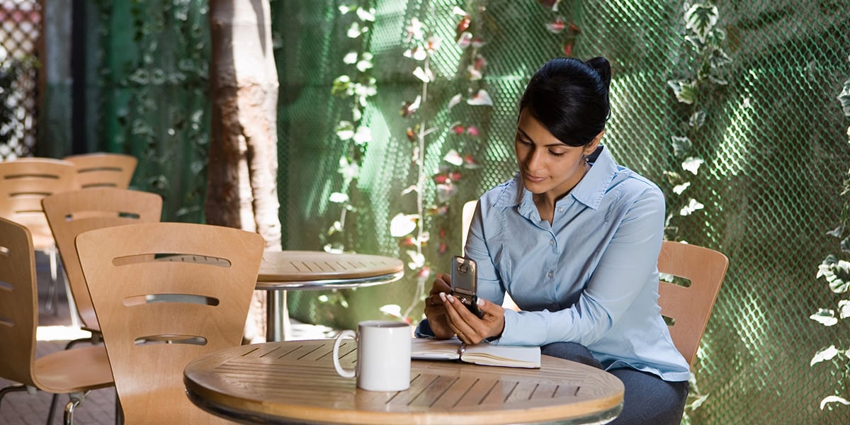 person working at a cafe