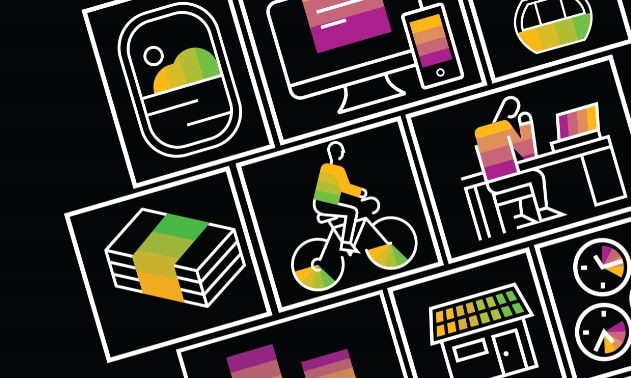 multiple business and travel, expense, invoice icons