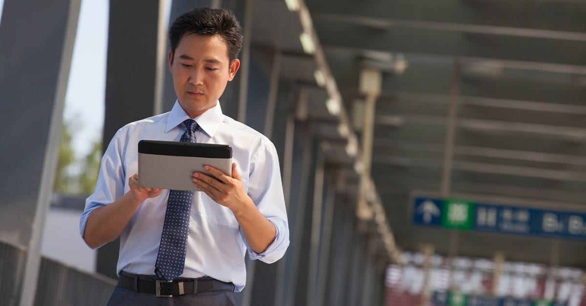 business man using a tablet