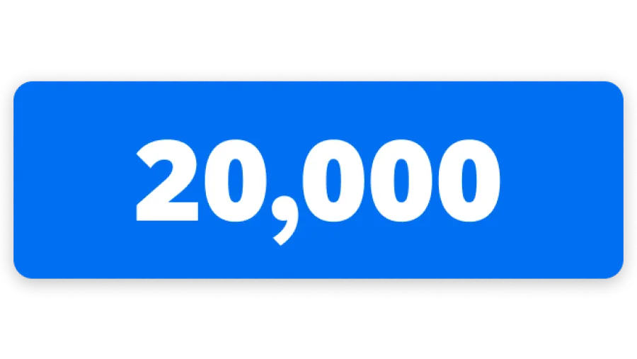A box with the number 20,000 in it