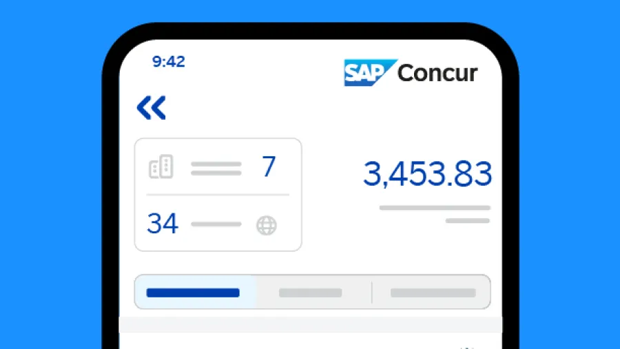screenshot of concur expense product