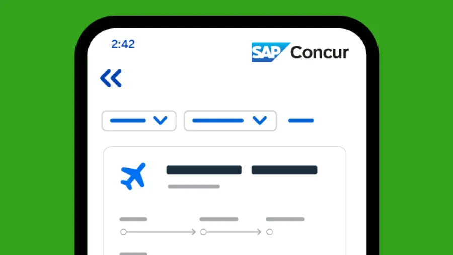 screenshot of concur travel page