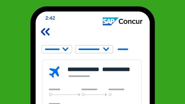 screenshot of concur travel page