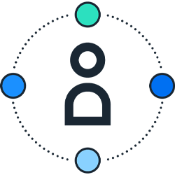 Circles around person pictogram
