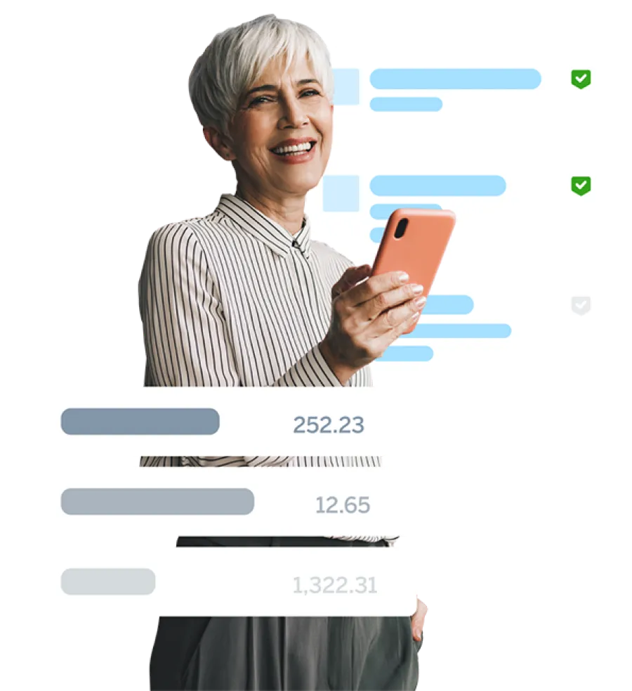 woman with phone using apps