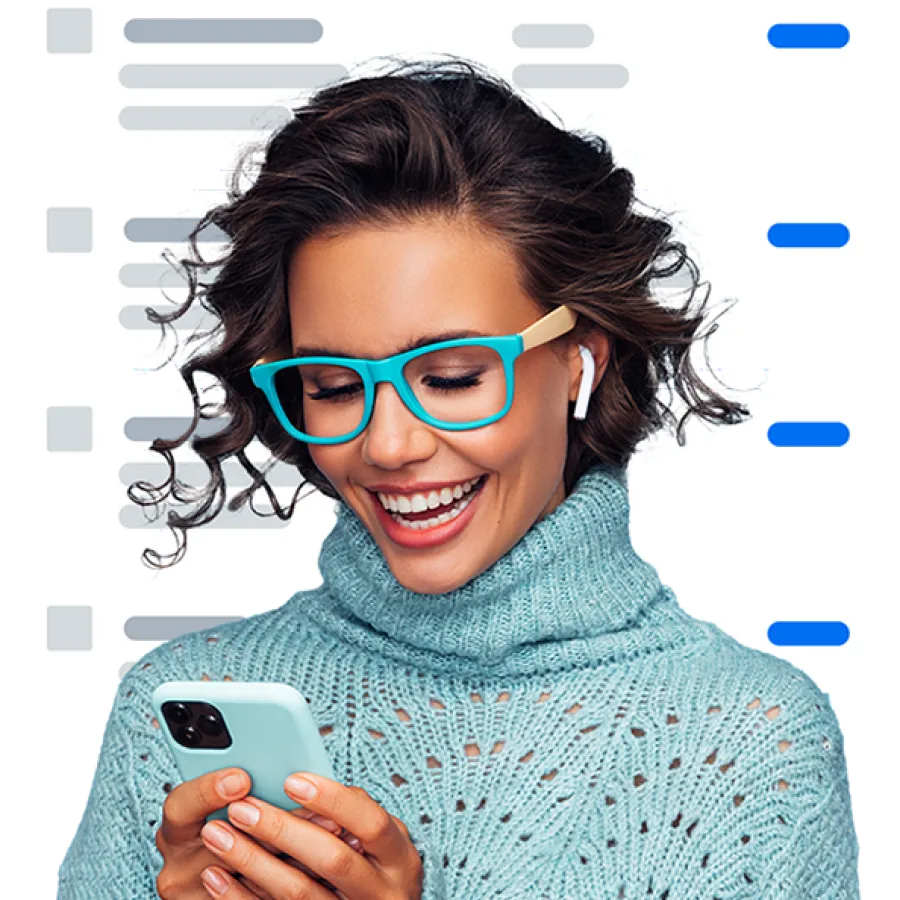 person using app