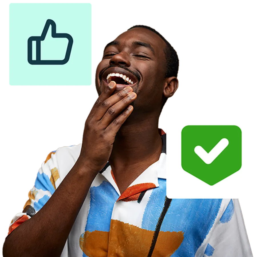 person with icons