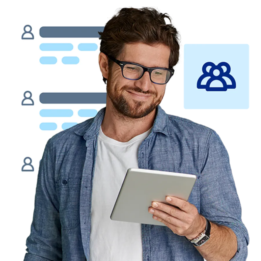 man using app