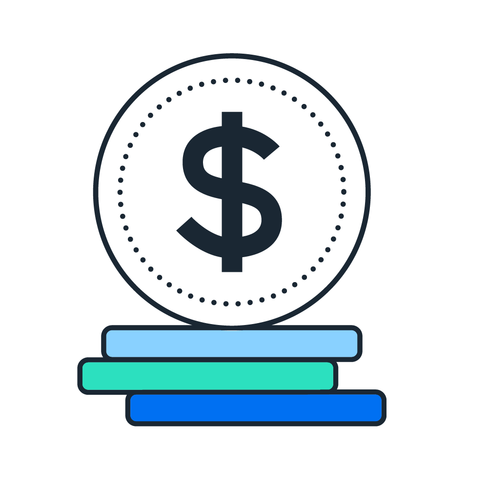 Coins with dollar sign pictogram