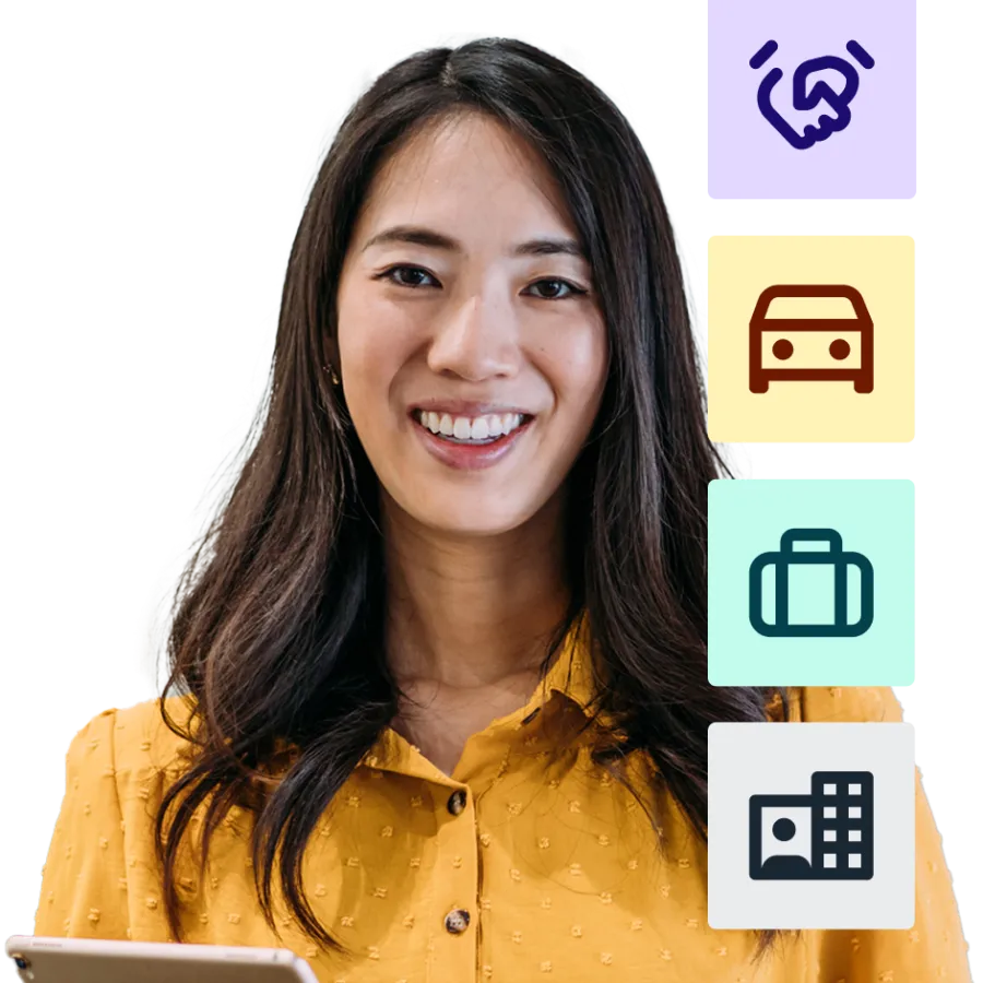 Woman who is happy about financial services