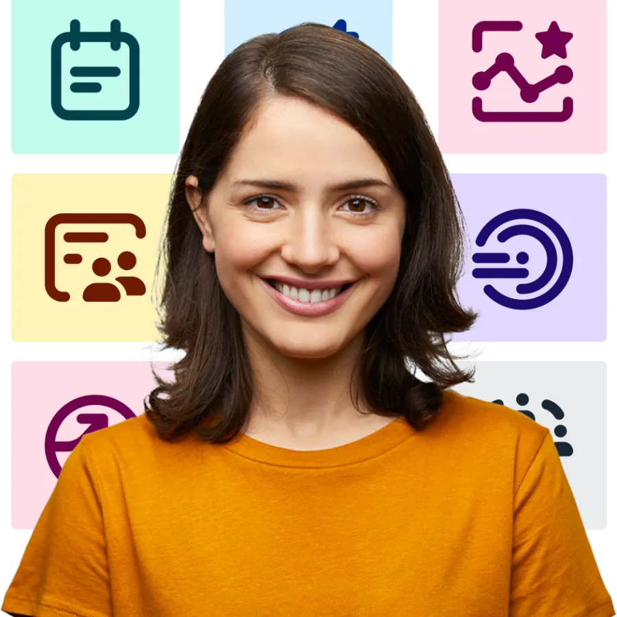 A woman surrounded by SAP Concur solutions